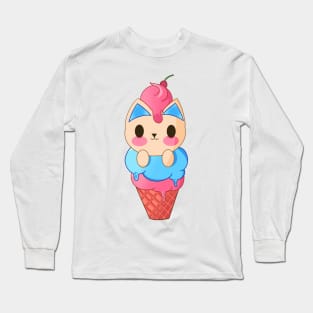 Ice Cream Kitten Long Sleeve T-Shirt